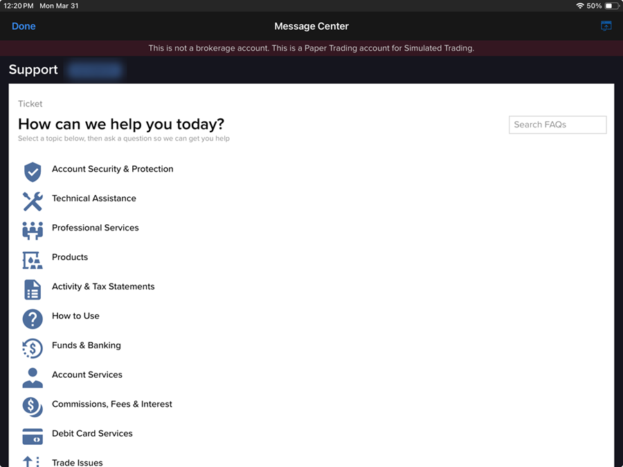 The ticket description on the iPad